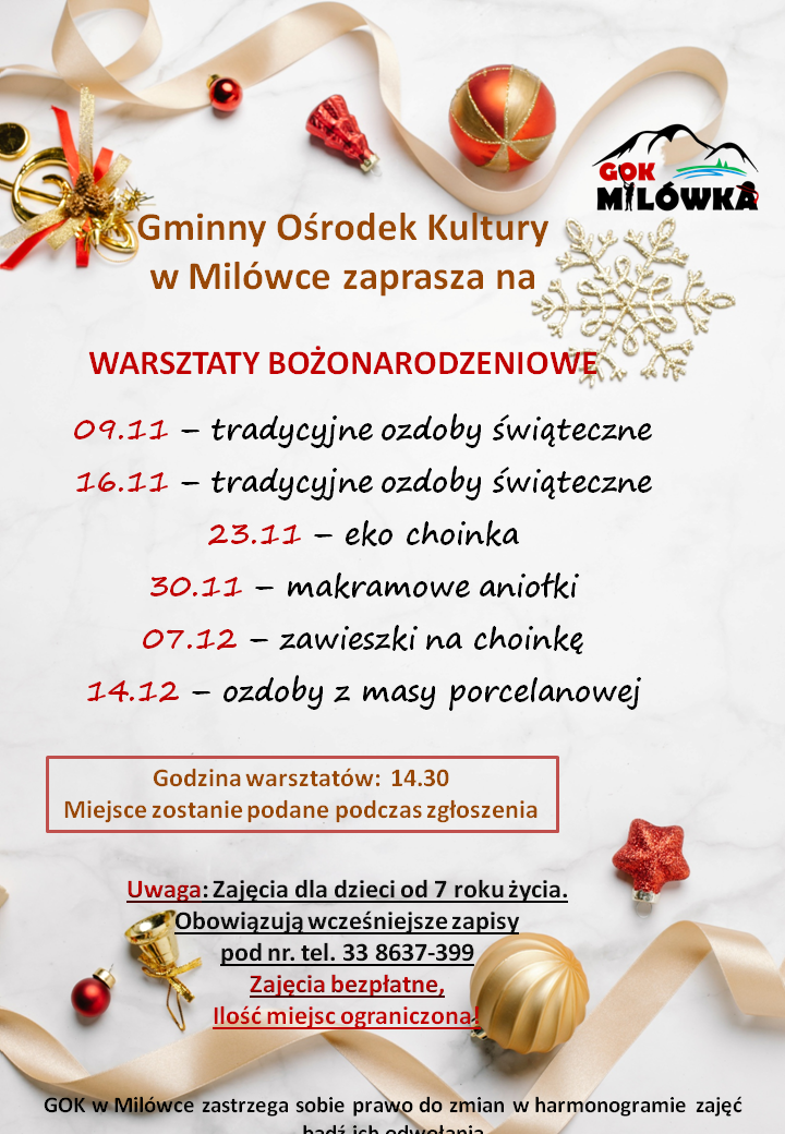 Cykl warsztatów świątecznych