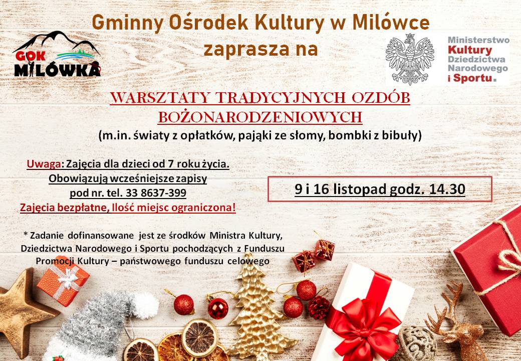 Warsztaty tradycyjnych ozdób Bożonarodzeniowych